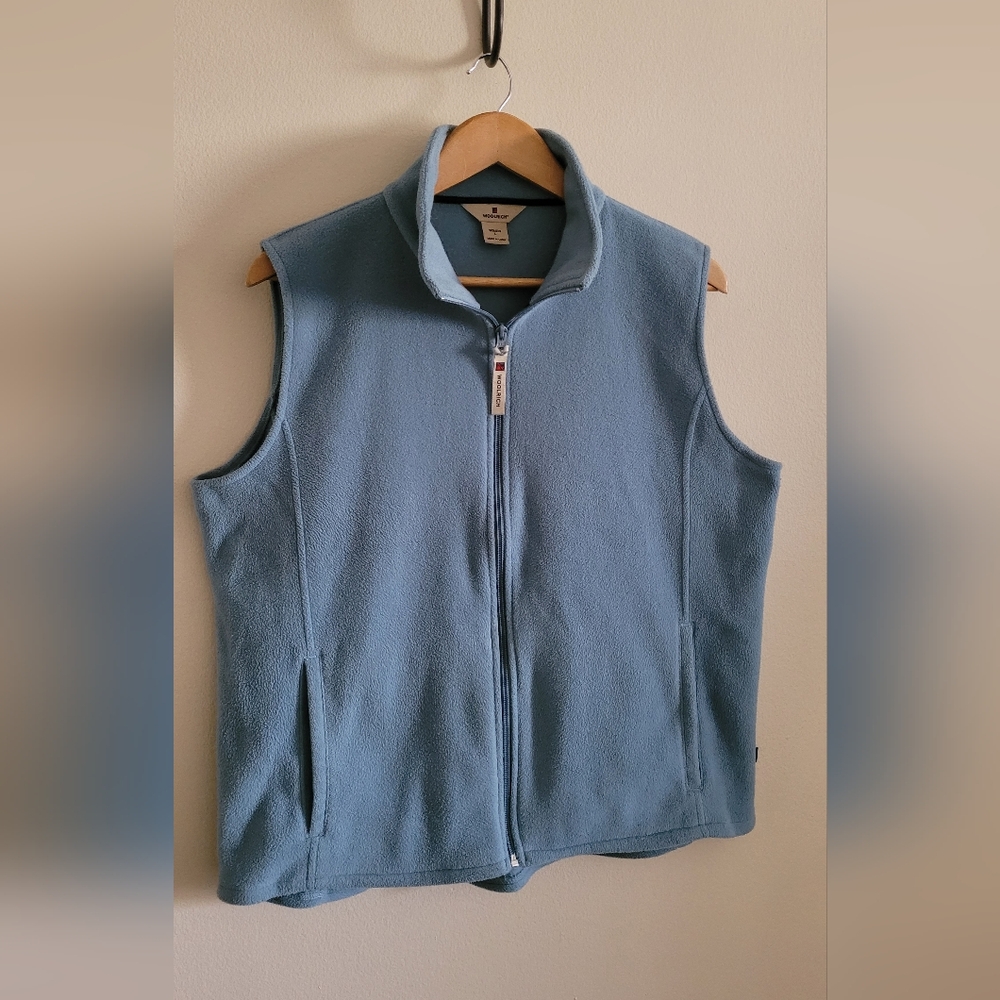 Woolrich Lightweight Fleece Full Zip Vest, Women's L, Light Blue